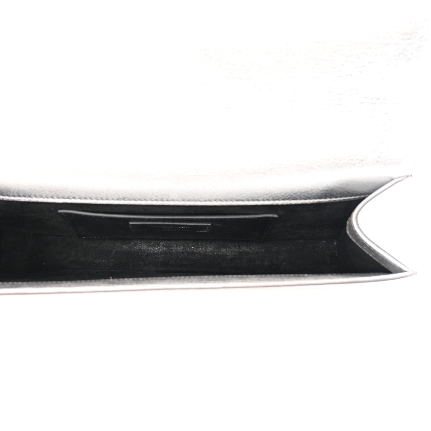 Saint Laurent Textured Metallic Calfskin Classic Monogram Cassandre Clutch Silver 5 of 14