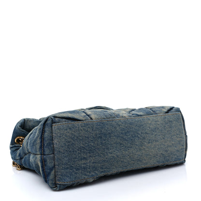 Saint Laurent Denim Quilted Small Loulou Puffer Monogram Chain Satchel Blue Cinnamon 4 of 7