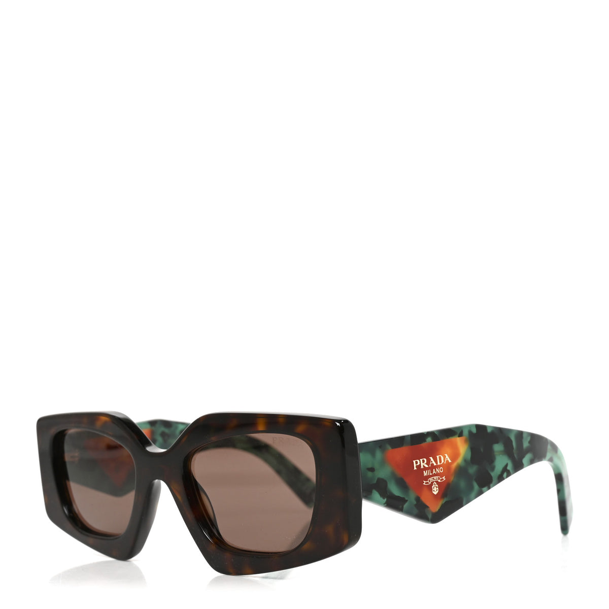 Prada Acetate Square Sunglasses SPR 15Y Tortoise Green 1 of 7