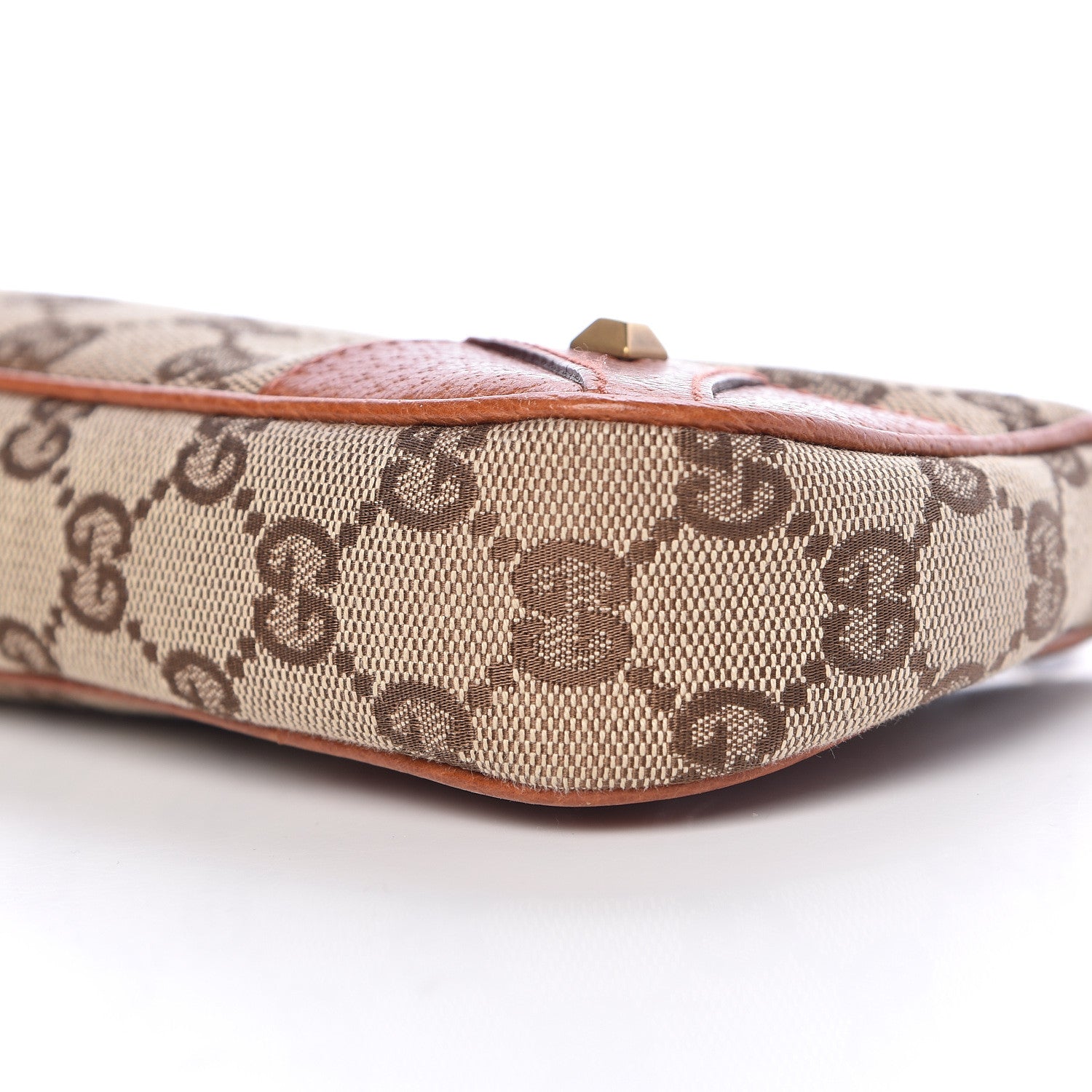 Gucci Monogram Horsebit Nail Chain Pochette Orange 6 of 10