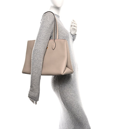 Louis Vuitton Grained Calfskin Lockme Shopper Greige 2 of 9