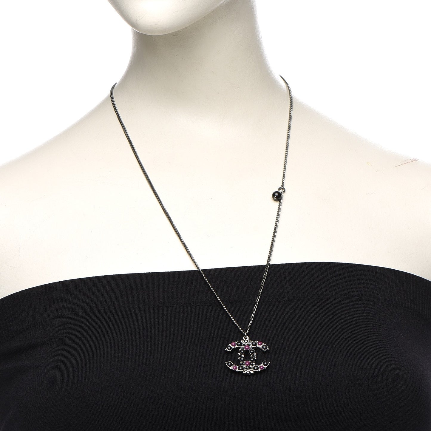 Ruthenium Resin CC Necklace Black Purple