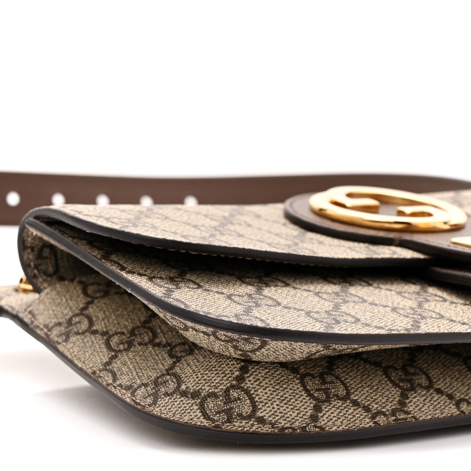 Gucci GG Supreme Monogram Textured Dollar Calfskin Blondie Belt Bag Beige Ebony New Acero 9 of 10