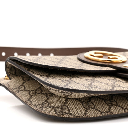 Gucci GG Supreme Monogram Textured Dollar Calfskin Blondie Belt Bag Beige Ebony New Acero 9 of 10