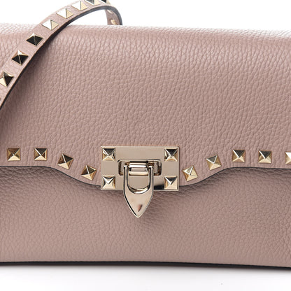 Valentino Garavani Pebbled Calfskin Medium Rockstud Flip Lock Crossbody Bag Poudre 6 of 8