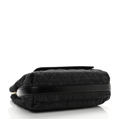 Chanel Denim Calfskin Quilted Tote Black 4 of 10