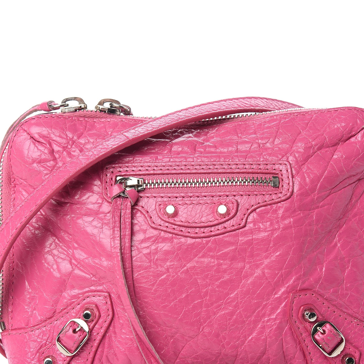 Balenciaga Agneau Arena Classic Silver Hardware XS Reporter Crossbody Rose Flamingo 11 of 11