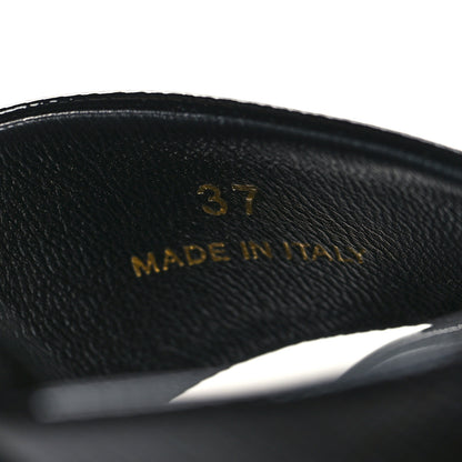 Prada Vernice Saffiano Embossed Crisscross Platform 20/65mm Sandals 37 Black 6 of 8