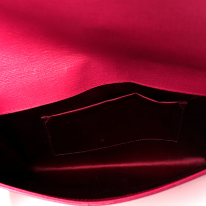 Saint Laurent Textured Calfskin Y Ligne Clutch Fuchsia 10 of 14