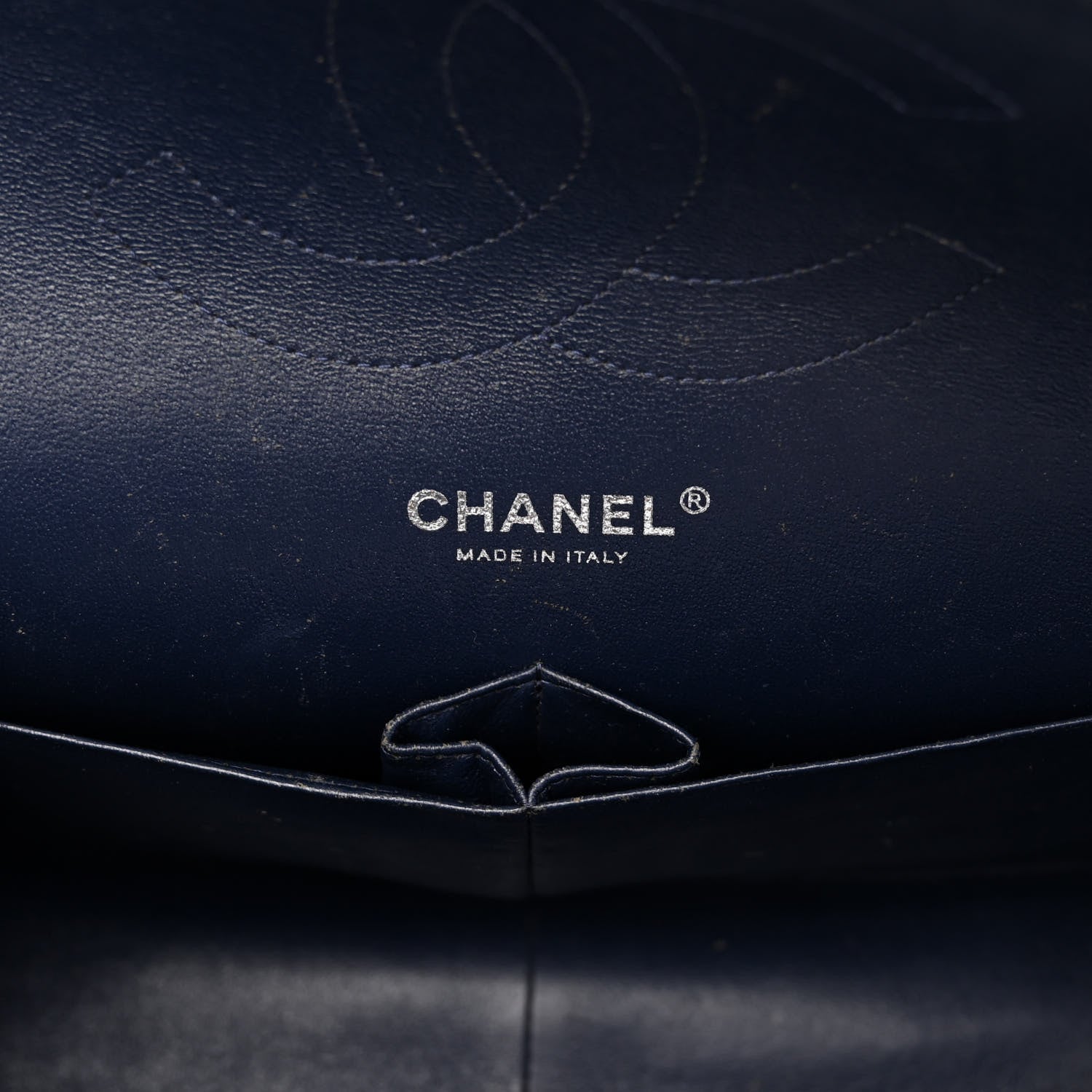 Chanel Patent Quilted Jumbo Double Flap Navy Blue 6 of 10