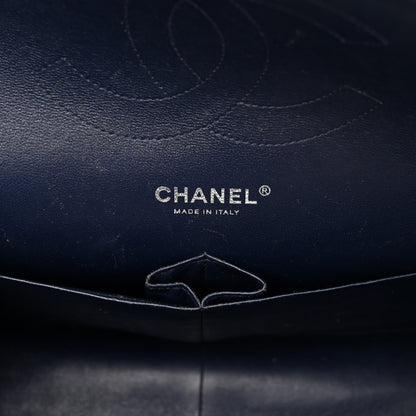 Chanel Patent Quilted Jumbo Double Flap Navy Blue 6 of 10