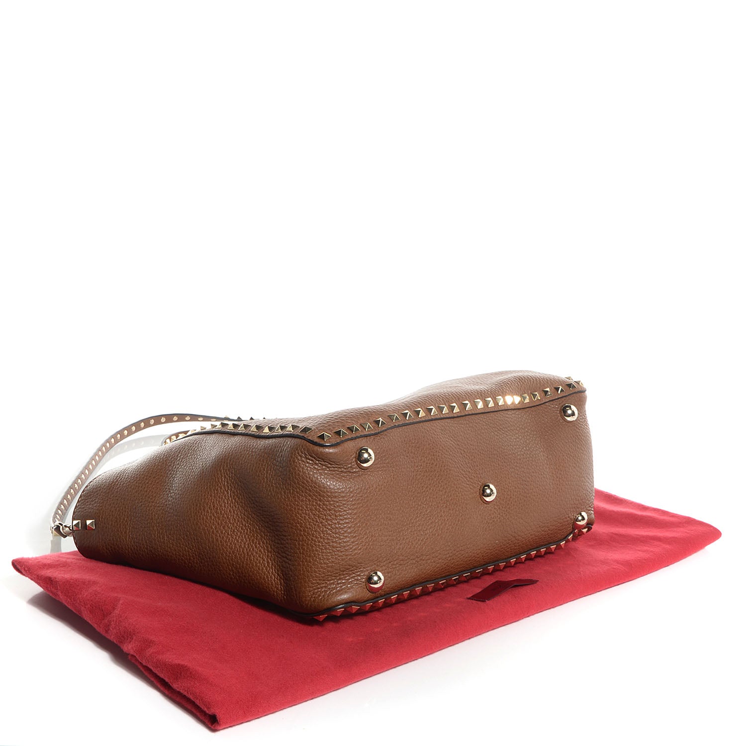 Valentino Garavani Pebbled Calfskin Medium Rockstud Tote Light Cuir 4 of 9