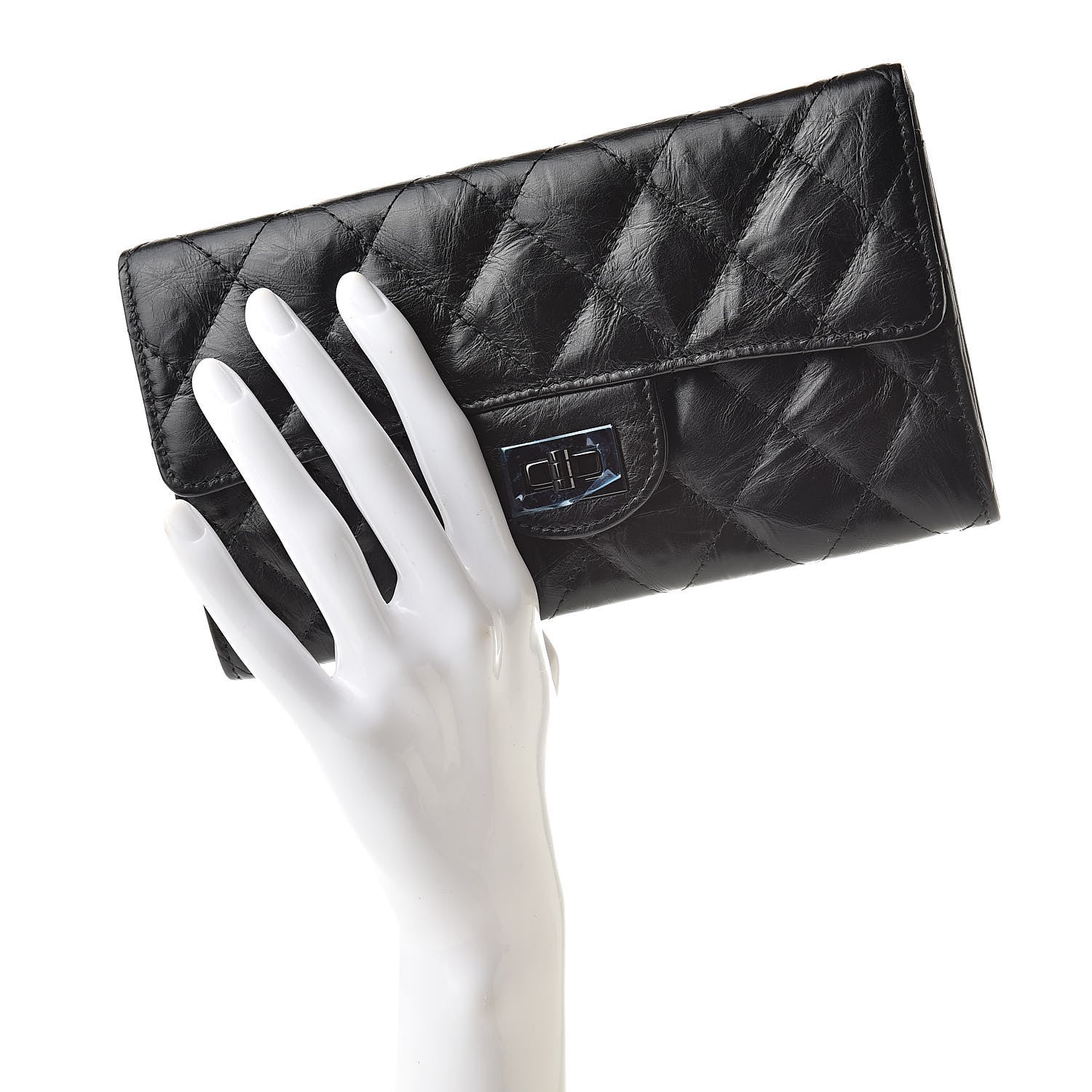 Chanel Aged Calfskin Quilted 2.55 Reissue Flap Wallet So Black 2 of 8