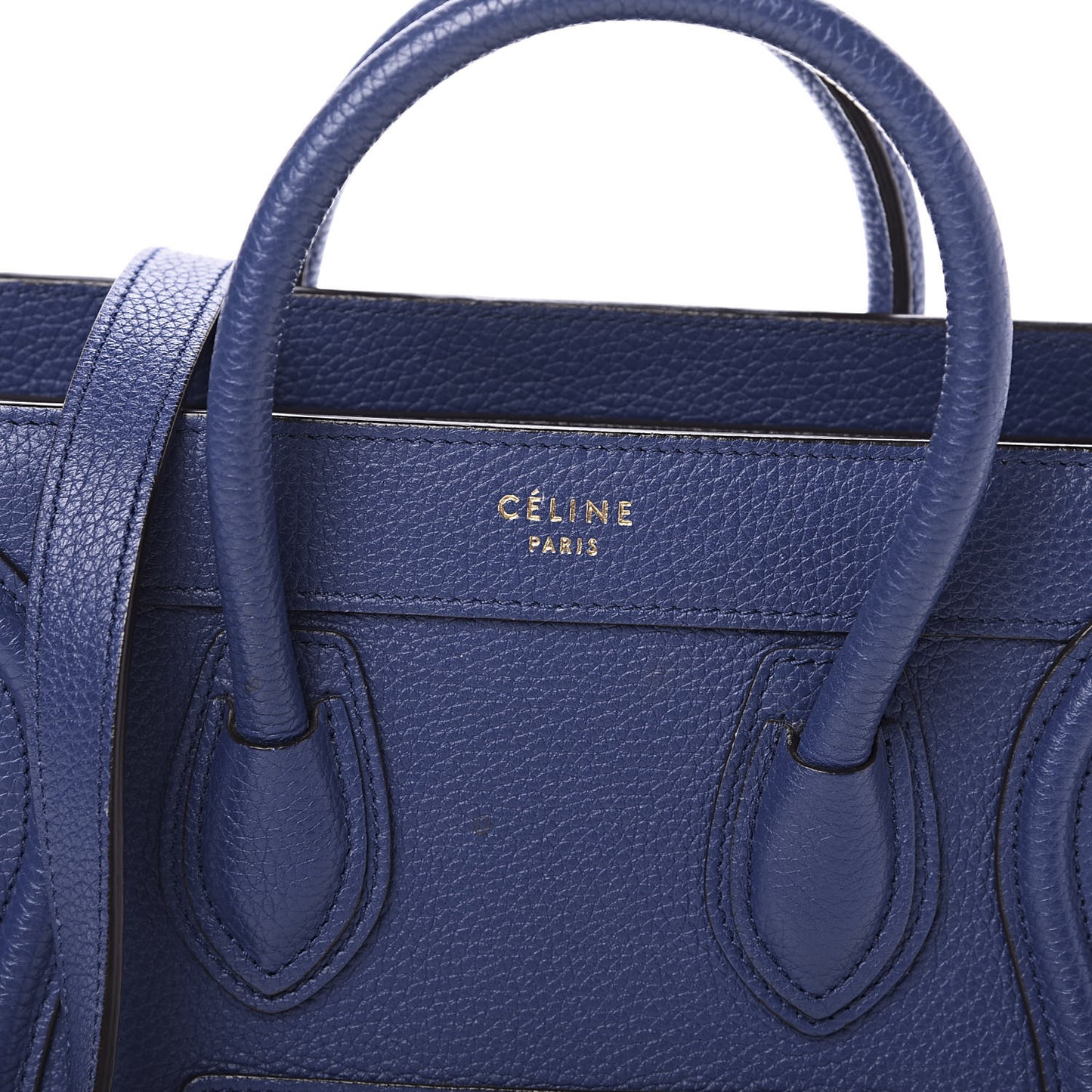 Drummed Calfskin Nano Luggage Indigo