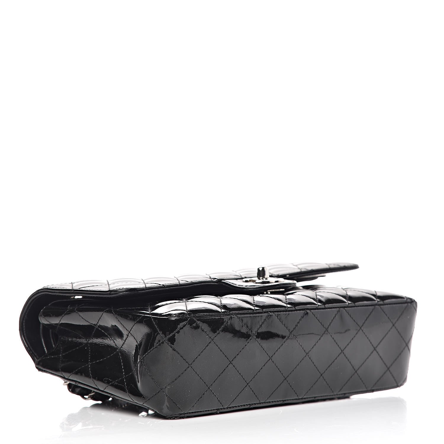 Chanel Patent Quilted Medium Double Flap Black 4 of 17