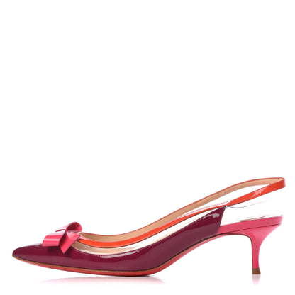 Christian Louboutin Patent PVC Suspenodo Sling 45 Pumps 39 Eveque 1 of 10