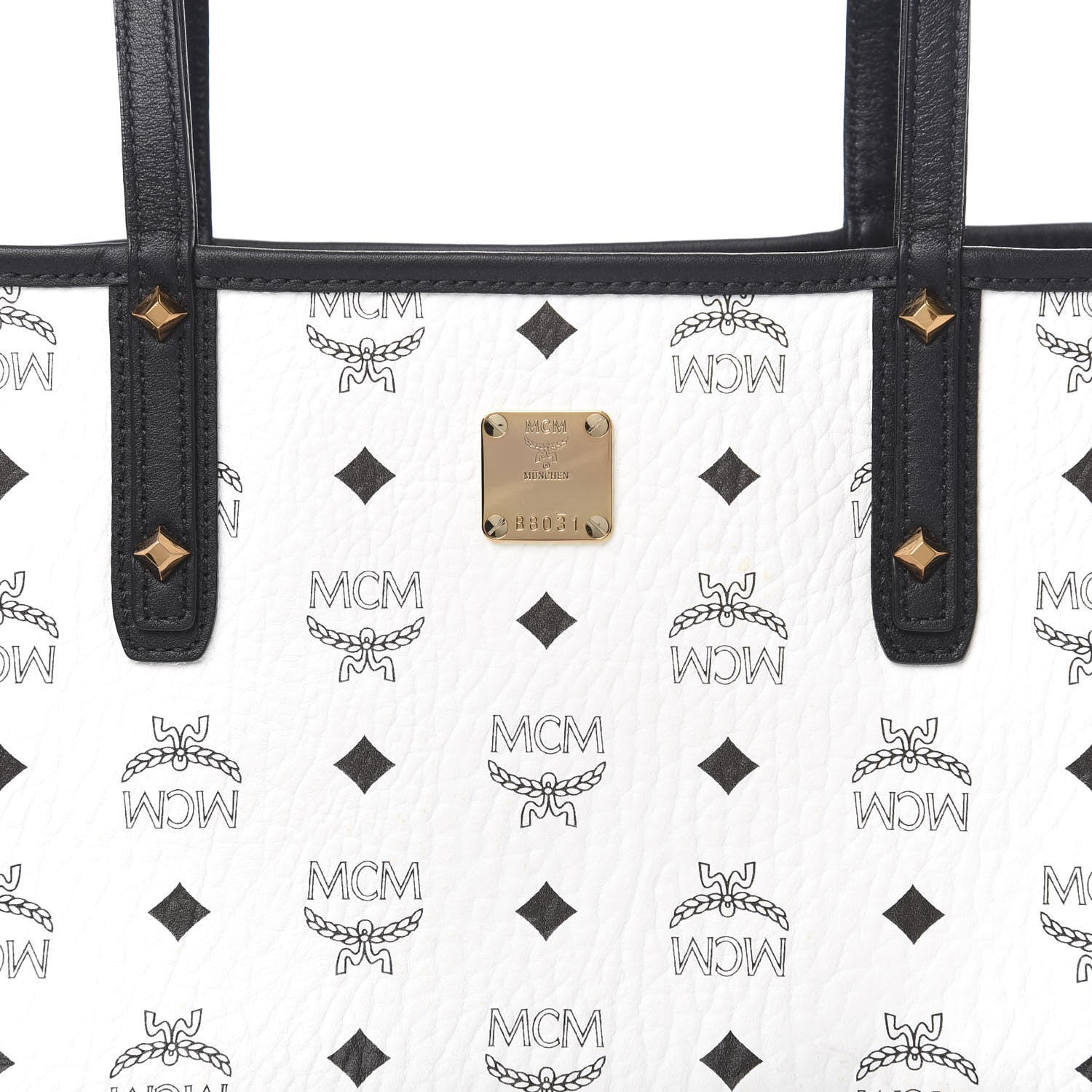 MCM Visetos Medium Project Reversible Shopper Tote White 11 of 22