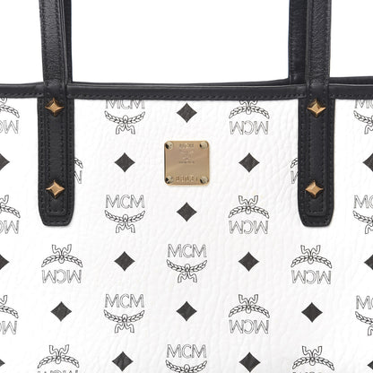MCM Visetos Medium Project Reversible Shopper Tote White 11 of 22