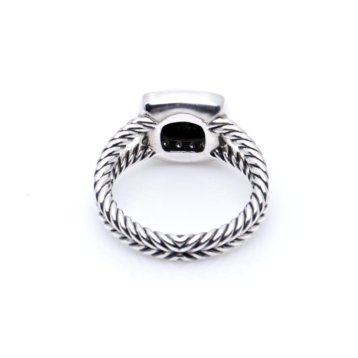 David Yurman Sterling Silver Diamond Black Onyx 7mm Petite Albion Ring 52 6 5 of 7