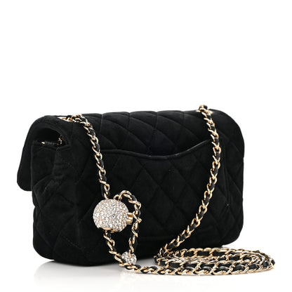 Chanel Velvet Quilted Mini Rectangular Pearl Crush Flap Black 3 of 13