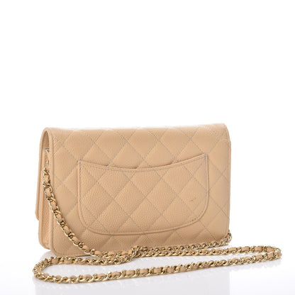 Chanel Caviar Quilted Wallet On Chain WOC Beige Clair 3 of 14