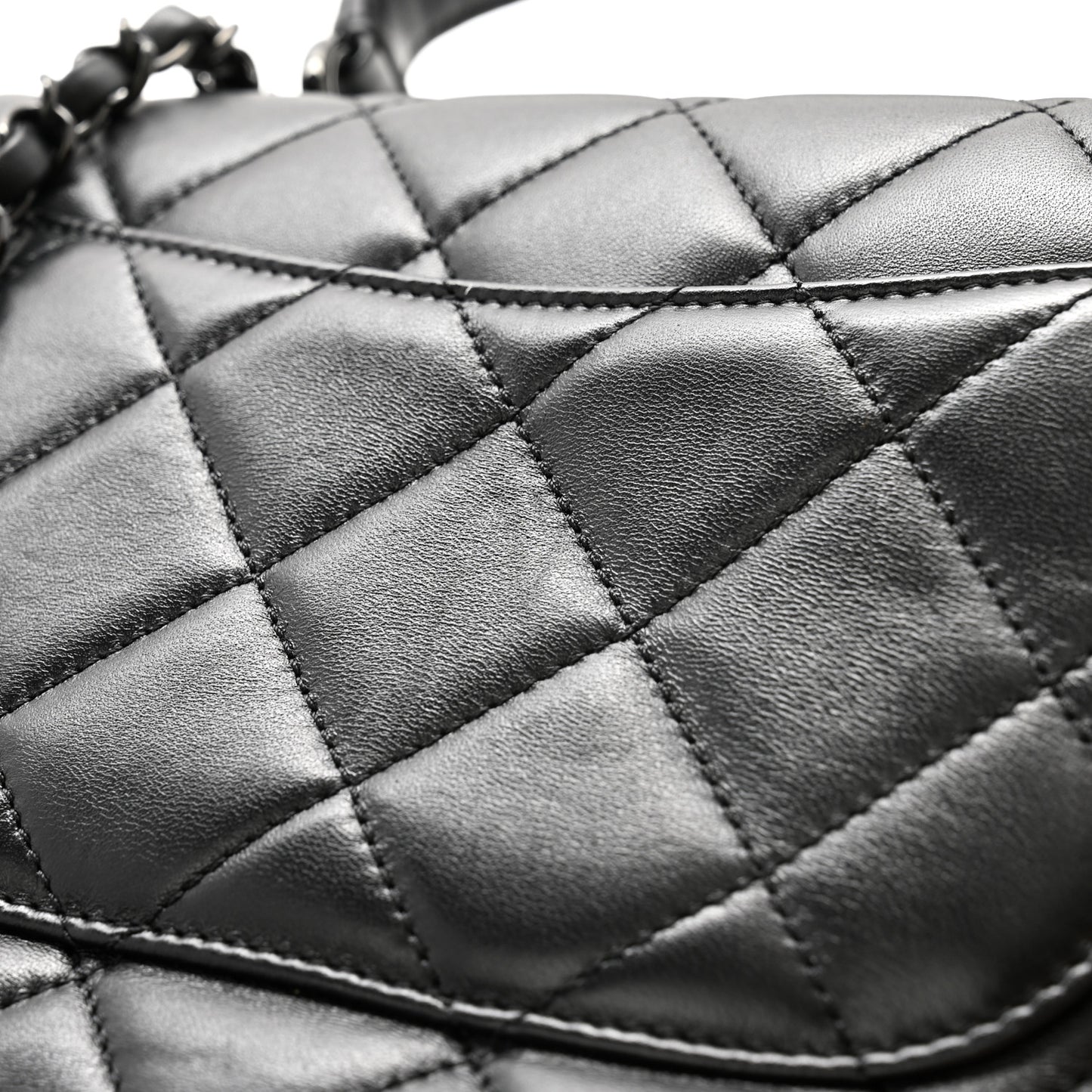 Lambskin Quilted Small Trendy CC Dual Handle Flap Bag So Black