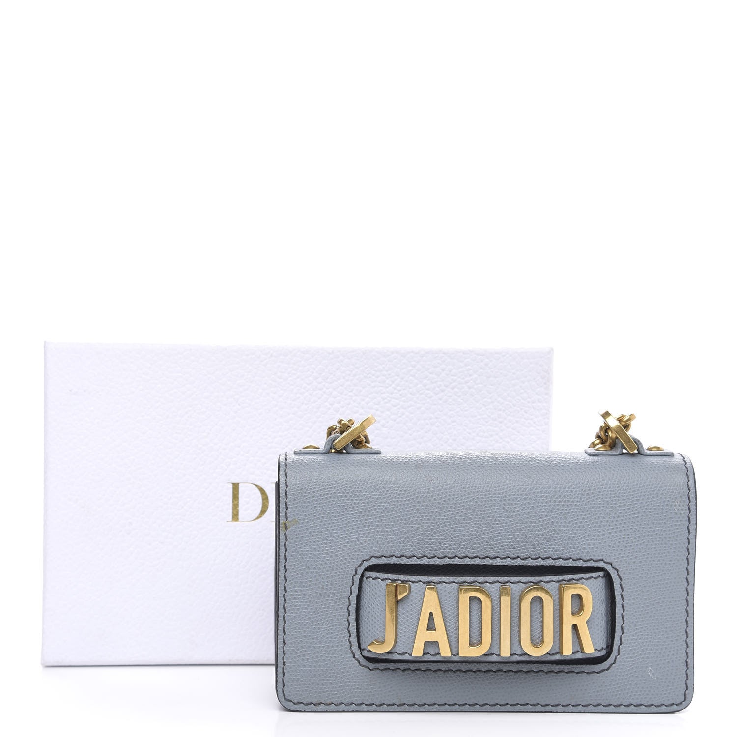 Christian Dior Grained Calfskin Mini J'Adior Chain Flap Bag Sky Blue 11 of 11