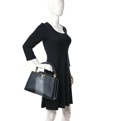 Louis Vuitton Taurillon Capucines PM Black 2 of 8