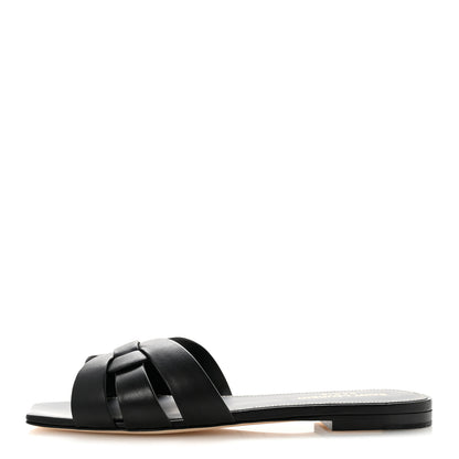 Saint Laurent Calfskin Tribute 05 Slide Sandals 36.5 Black 1 of 11