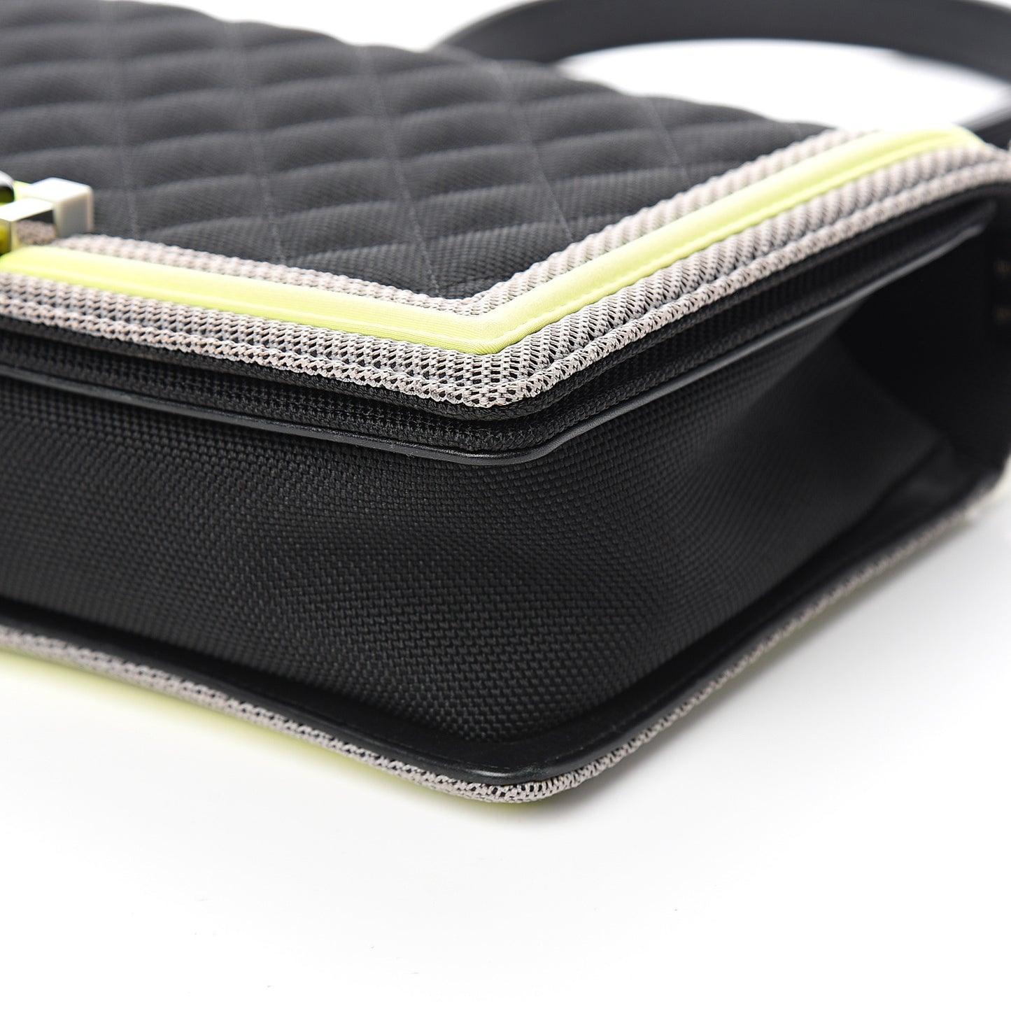 Canvas Quilted New Medium Fluo Boy Flap Black Grey Yellow