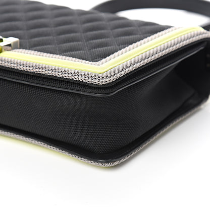 Chanel Canvas Quilted New Medium Fluo Boy Flap Black Grey Yellow 8 of 9