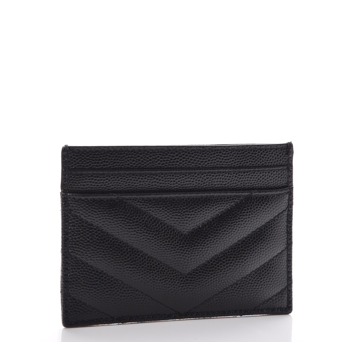 Grain De Poudre Matelasse Chevron Monogram Credit Card Case Black