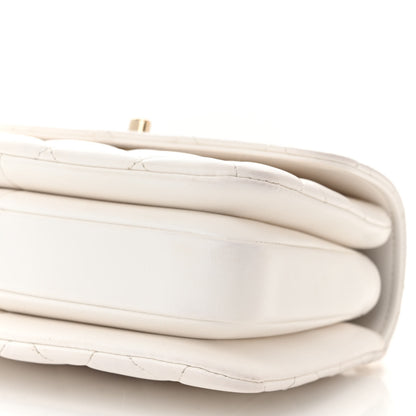 Chanel Lambskin Lacquered Quilted Mini Trendy CC Dual Handle Flap Bag White 10 of 15