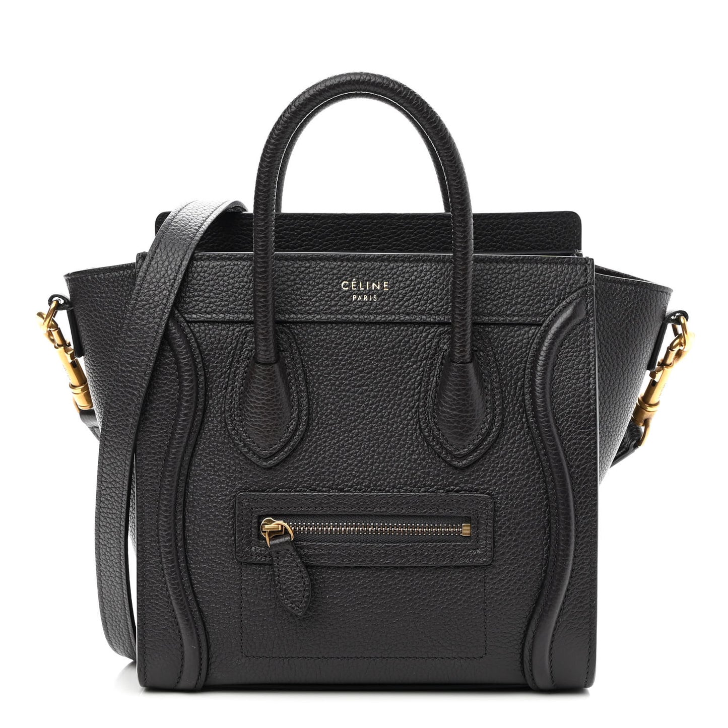 Drummed Calfskin Nano Luggage Liquorice