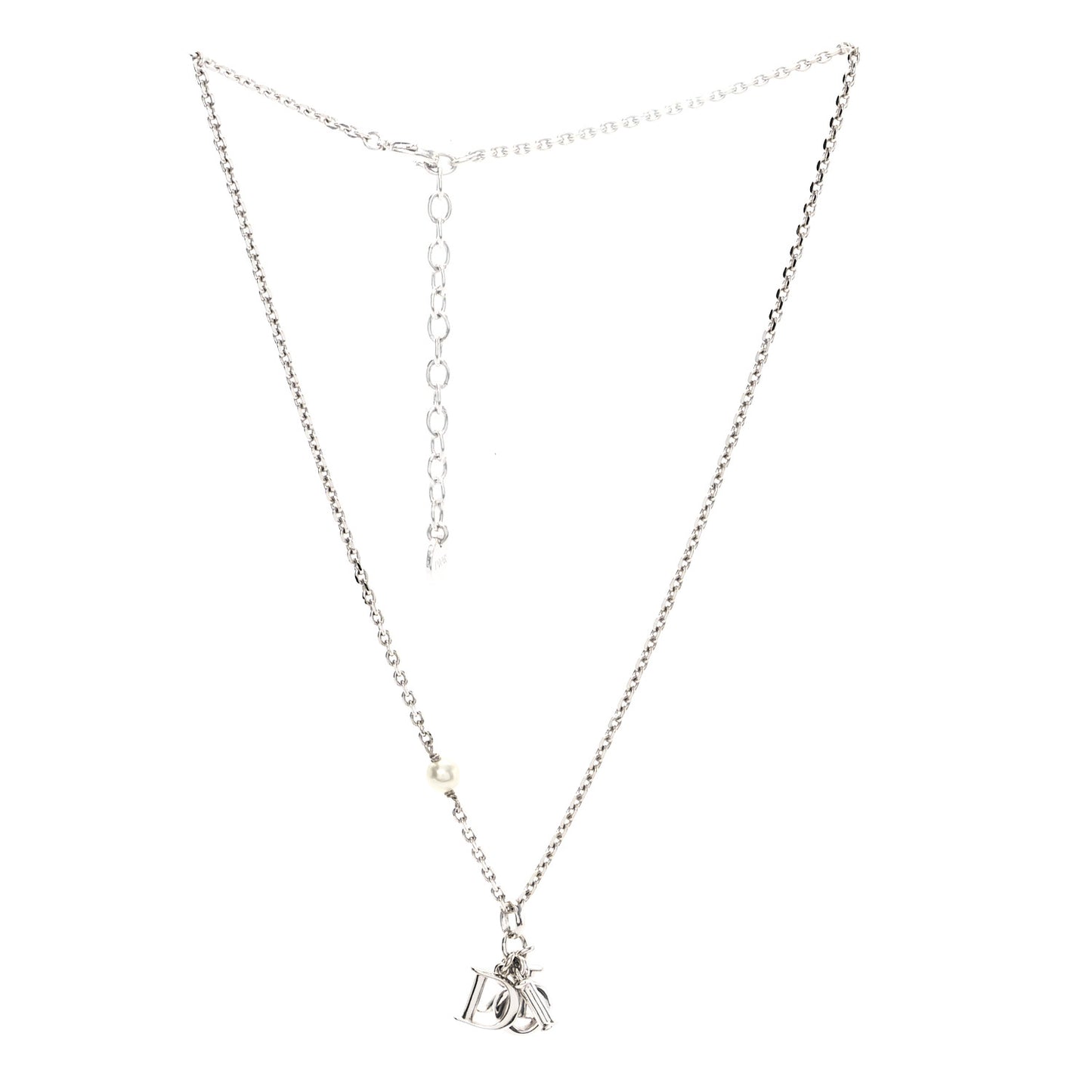 Pearl Logo Necklace Silver