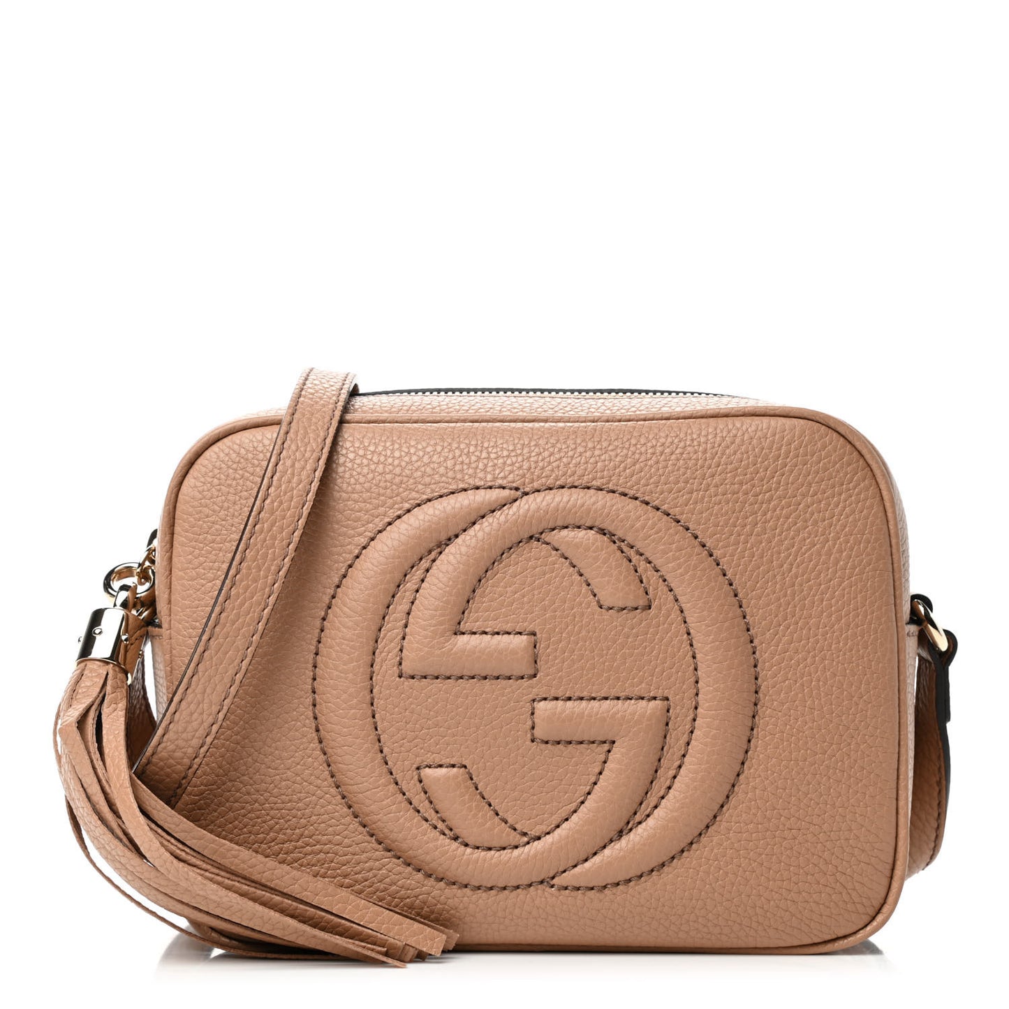 Pebbled Calfskin Small Soho Disco Bag Camelia