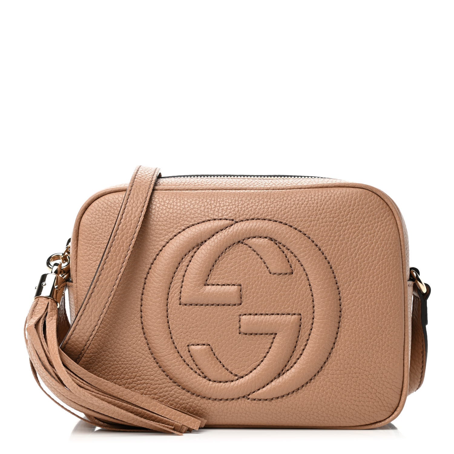 Gucci Pebbled Calfskin Small Soho Disco Bag Camelia 1 of 4