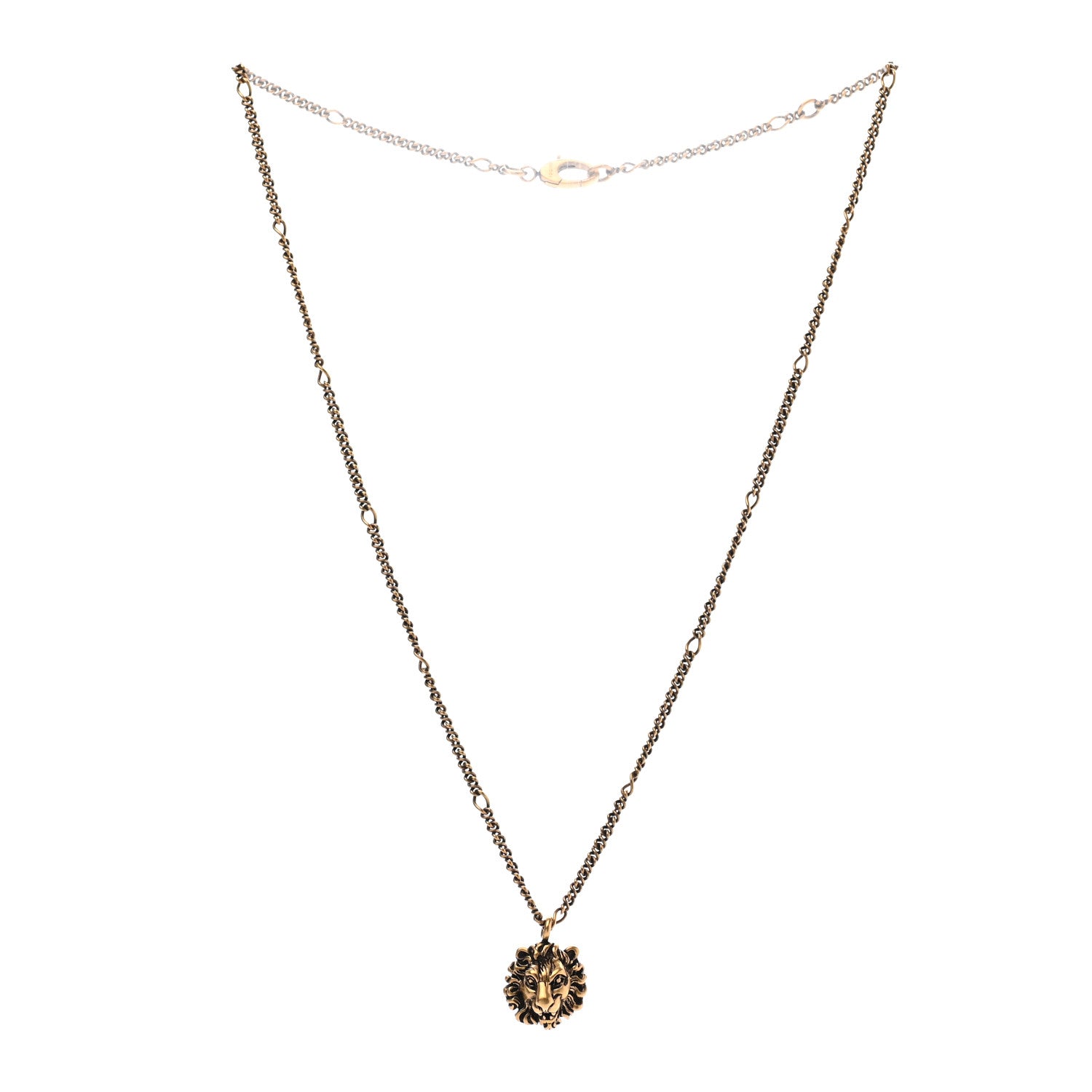 Gucci Metal Lion Head Necklace Gold 3 of 7