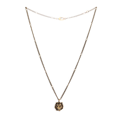 Gucci Metal Lion Head Necklace Gold 3 of 7