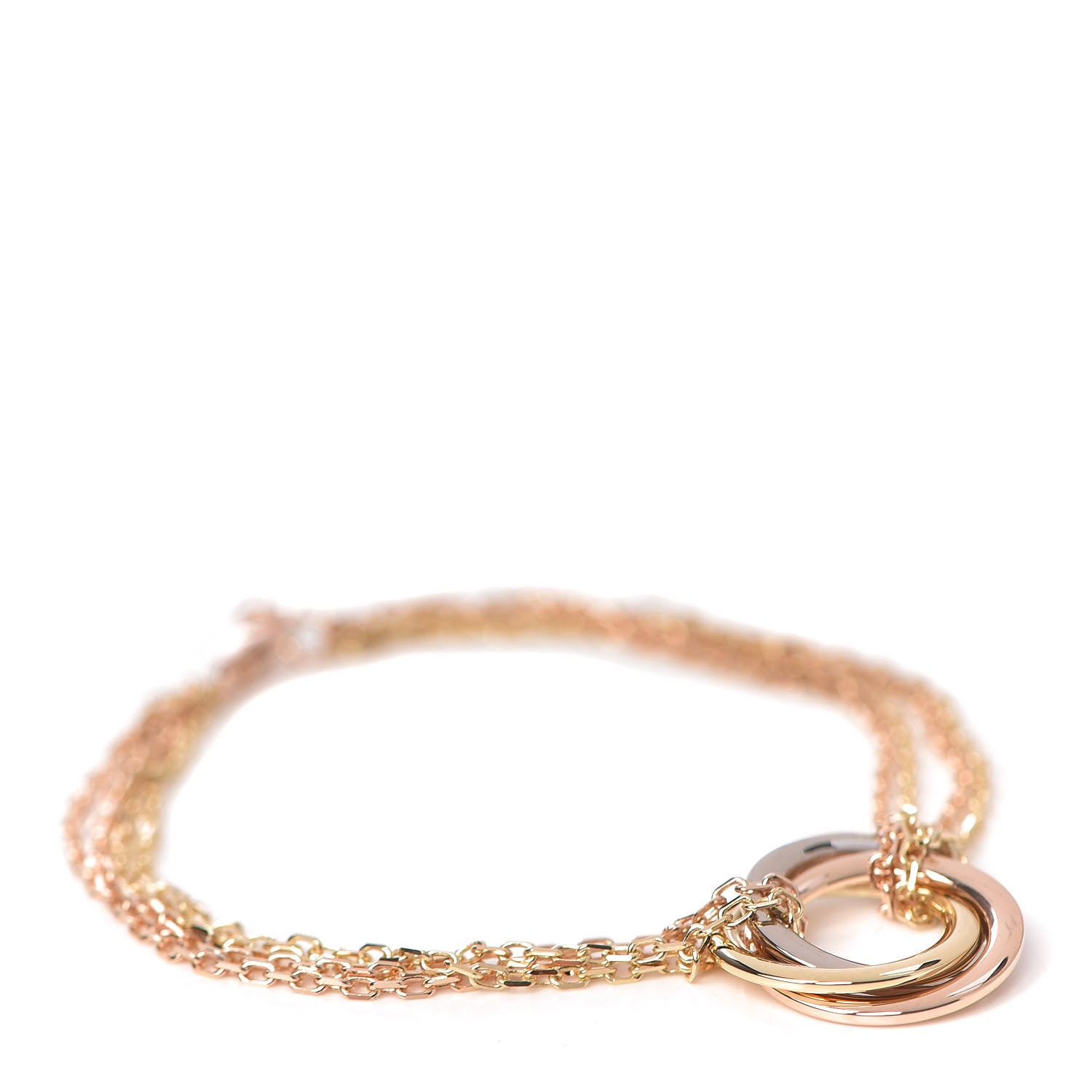 Cartier 18K Pink Yellow White Gold Trinity Bracelet 1 of 4
