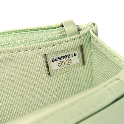 Chanel Lambskin Quilted Chanel 19 Clutch With Chain Light Green 9 of 10