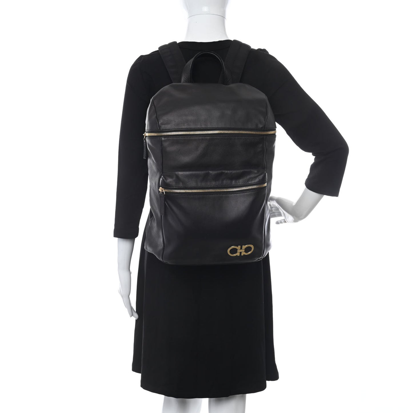 Calfskin Nevada Gancini Backpack Black