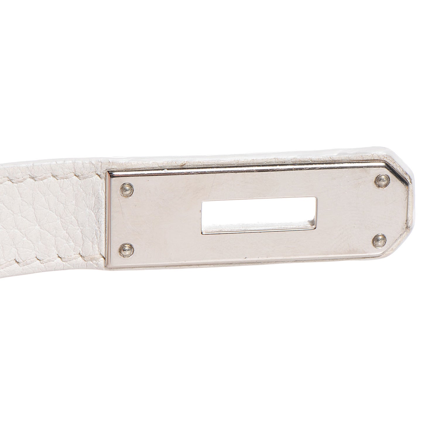 Taurillon Clemence Lizard Club Birkin 35 Blanc Gris Perle Sanguine