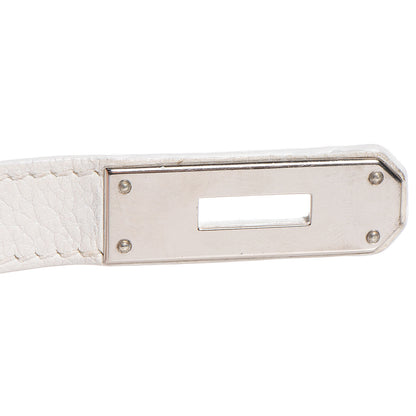 Hermes Taurillon Clemence Lizard Club Birkin 35 Blanc Gris Perle Sanguine 19 of 23