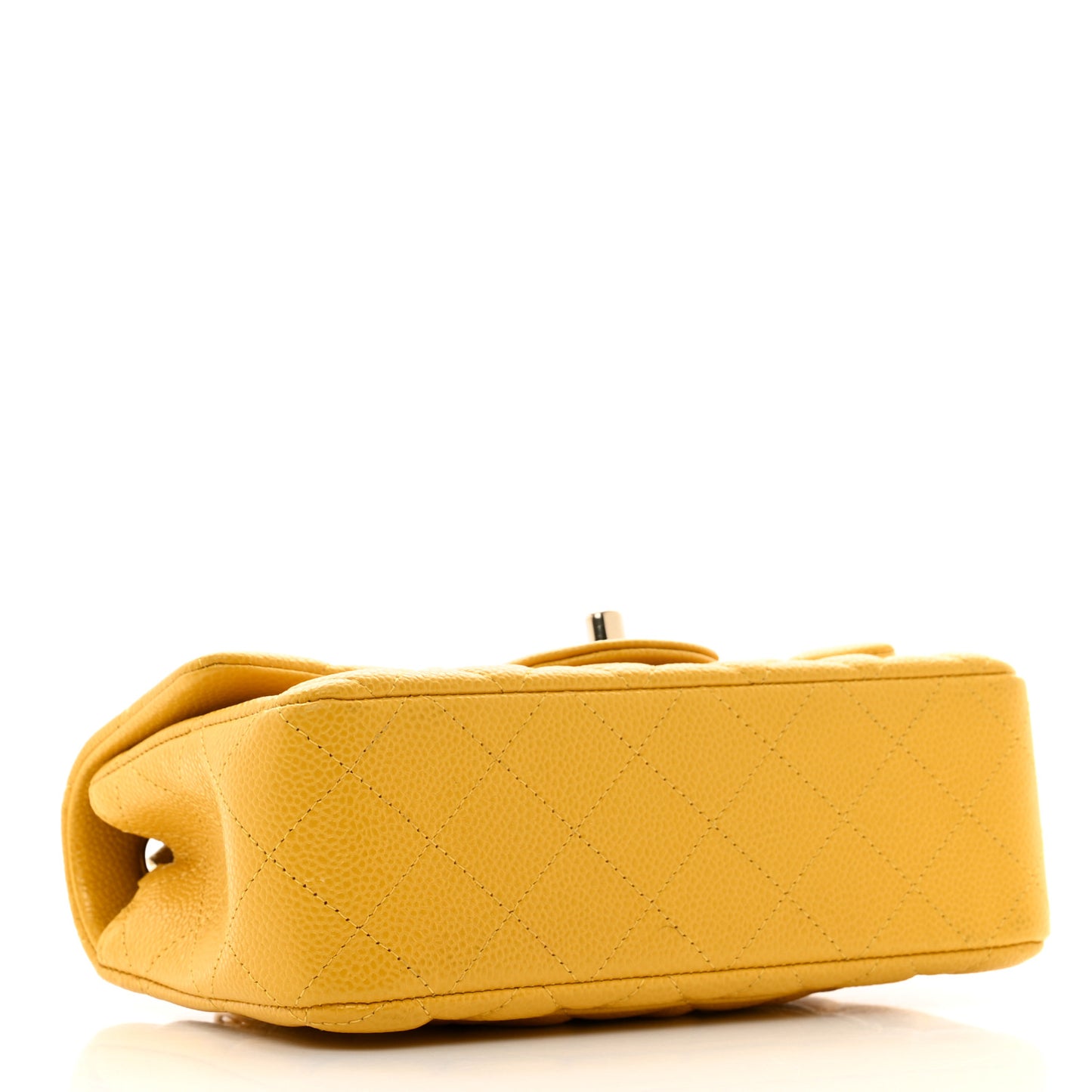 Caviar Quilted Mini Rectangular Flap Yellow