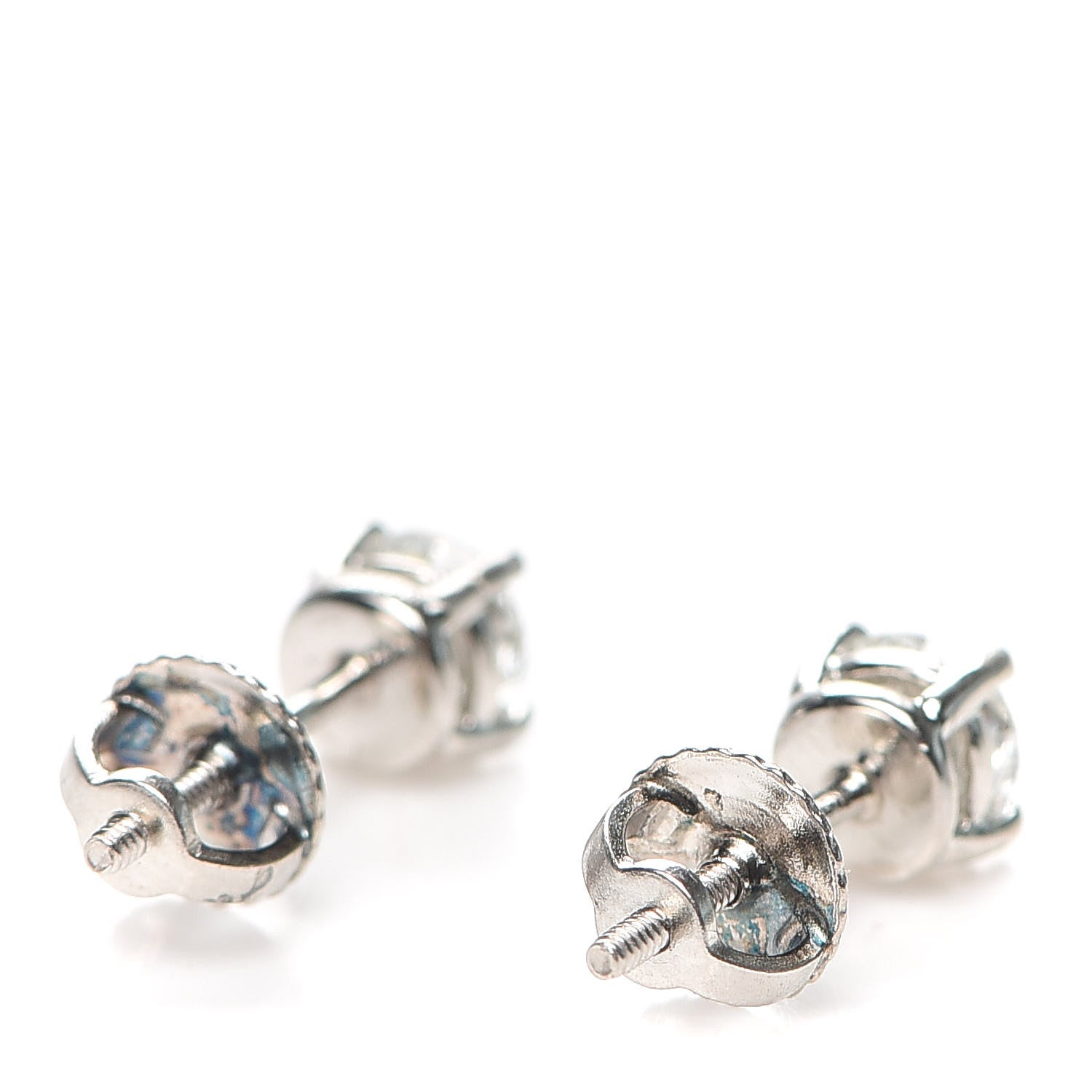 Tiffany Platinum Diamond .80ctw Solitaire Earrings 3 of 5