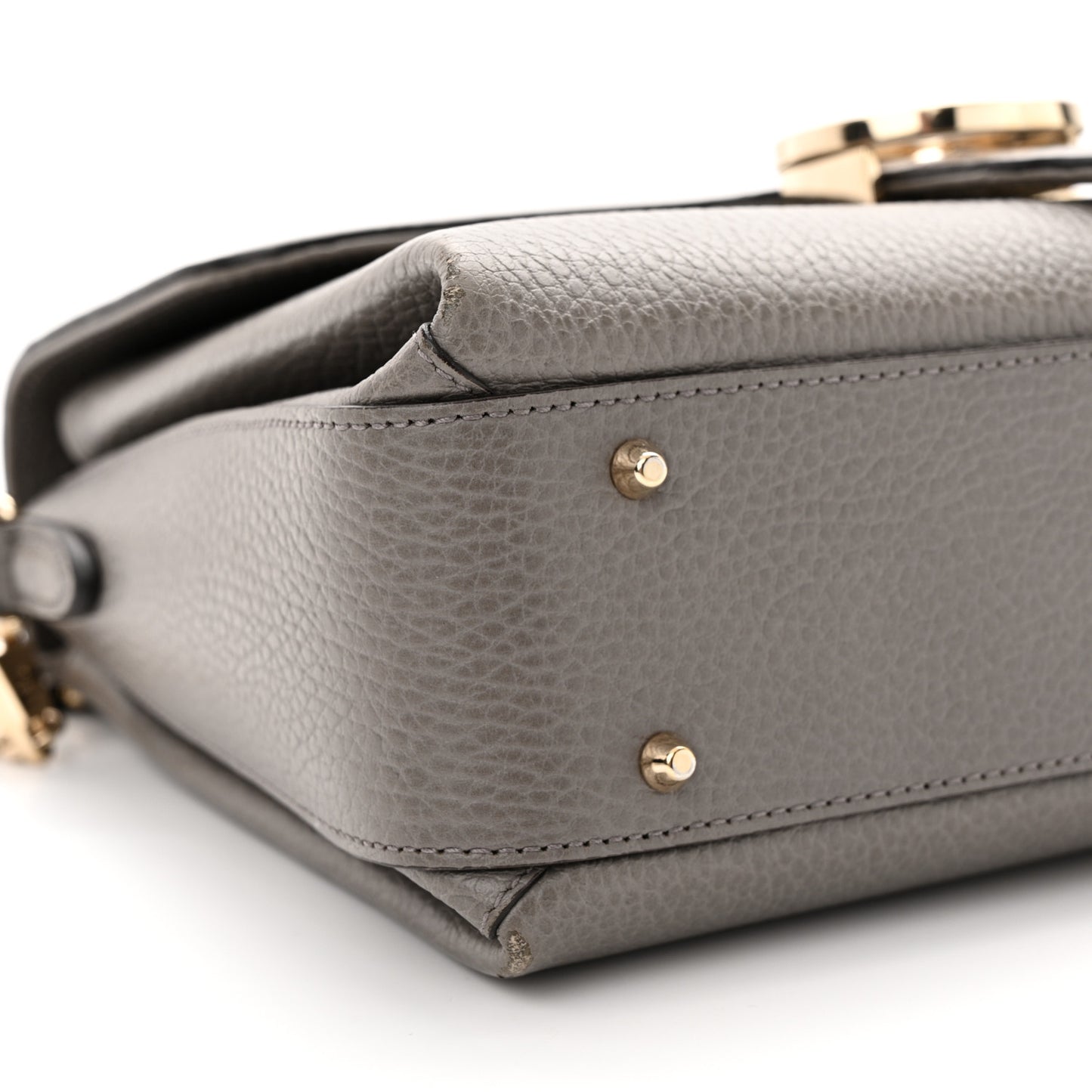 Dollar Calfskin Interlocking G Top Handle Shoulder Bag Loess