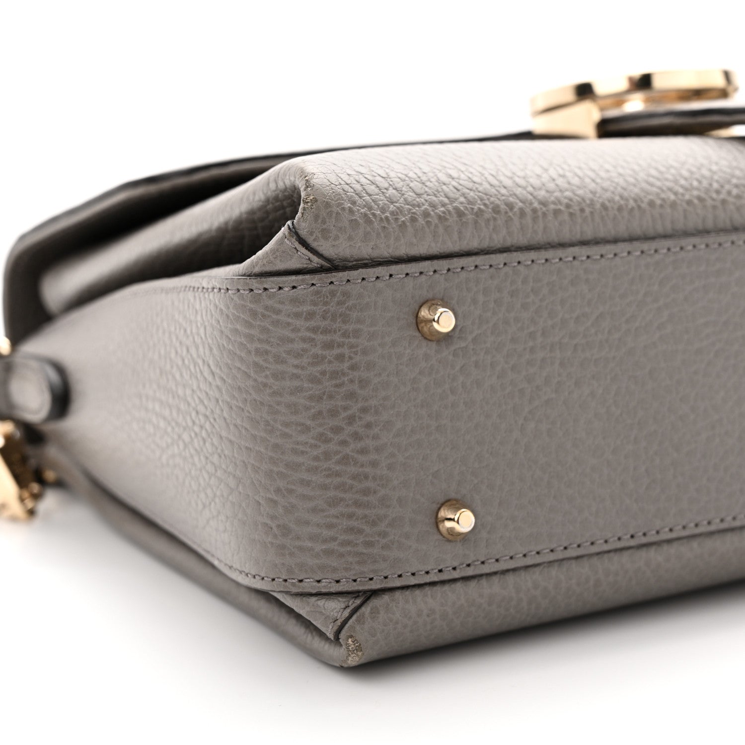 Gucci Dollar Calfskin Interlocking G Top Handle Shoulder Bag Loess 9 of 17