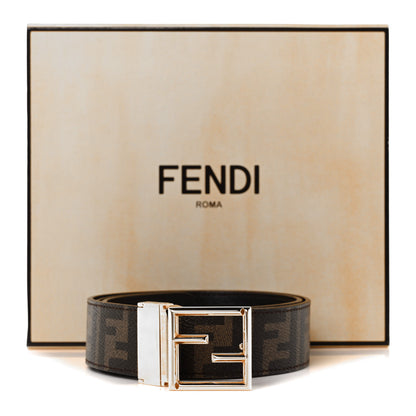 Fendi Zucca Calfskin FF Reversible Belt 75 30 Tobacco Black 5 of 5