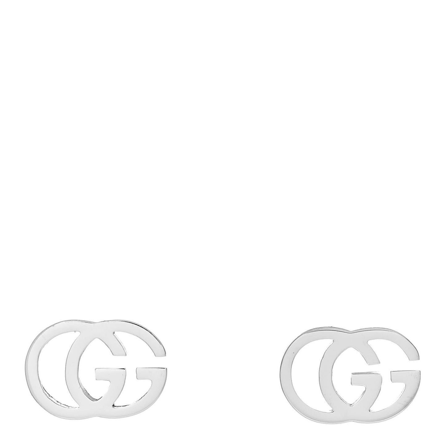 18K White Gold GG Tissue Stud Earrings